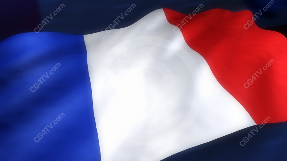 flag of france. 3D French Flag Animated