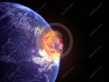 Asteroid Impacts Earth Image