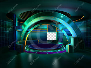 Talk Show Virtual Set Green Camera 1 high resolution