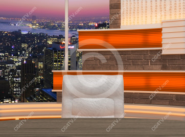 Talk Show Virtual Set Orange -- Camera 8 high resolution