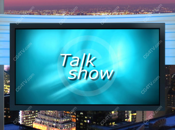 Talk Show Virtual Set Turquoise -- Camera 9 high resolution