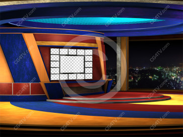 Multi Screen News Set -- Camera 1a