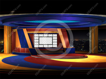 Multi Screen News Set -- Camera 1b