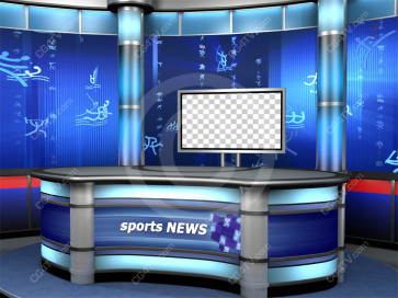 Sport Virtual Studio Set Blue -- Camera 8