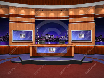 News Virtual Studio Set for two anchors -- Camera 2