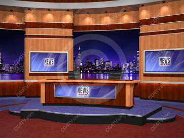 News Virtual Studio Set for two anchors -- Camera 6