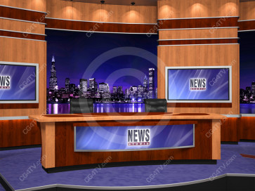 News Virtual Studio Set for two anchors -- Camera 7