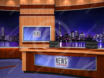 News Virtual Studio Set for two anchors -- Camera 8