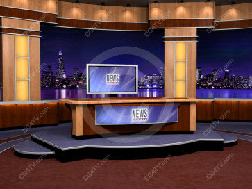 Virtual Newsroom for Two Hosts high resolution