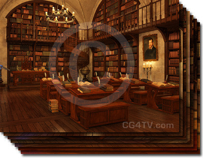 The Old Library Studio Background In Style Of Harry Potter