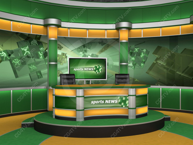 Sport studio background is a news virtual set made for green screen chroma  key