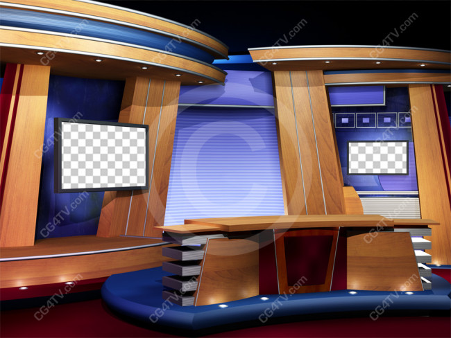 Royalty Free Classic Virtual News Studio Set Camera 3