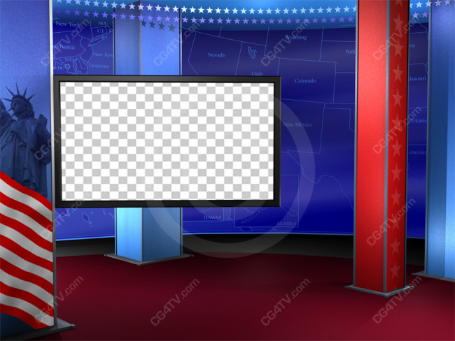 Political News Virtual Set Camera 3 : Green Screen Backgrounds : 3D  Animations : 