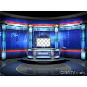 Sport News Studio Set Blue Camera 1