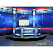 Sport News Studio Set Blue Camera 3