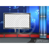 Sport News Studio Set Blue Camera 4