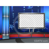 Sport News Studio Set Blue Camera 5