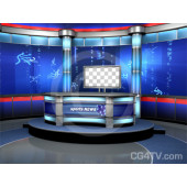 Sport News Studio Set Blue Camera 6