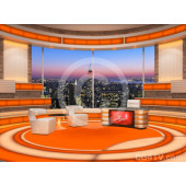 Talk Show Virtual Set Orange -- Camera 2