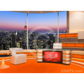 Talk Show Virtual Set Orange -- Camera 3