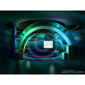 Talk Show Virtual Set Green Camera 1