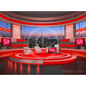 Talk Show Virtual Set Red -- Camera 1
