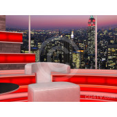 Talk Show Virtual Set Red -- Camera 6