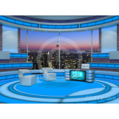 Talk Show Virtual Set Turquoise -- Camera 2