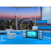 Talk Show Virtual Set Turquoise -- Camera 3