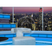 Talk Show Virtual Set Turquoise -- Camera 6