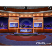 News Virtual Studio Set for two anchors -- Camera 1