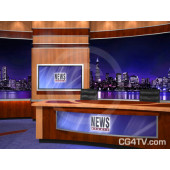 News Virtual Studio Set for two anchors -- Camera 8
