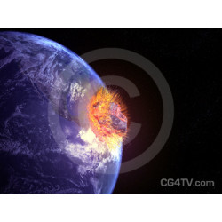 Asteroid Impacts Earth Image