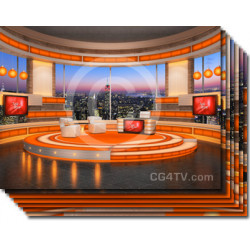 Talk Show Virtual Set Orange