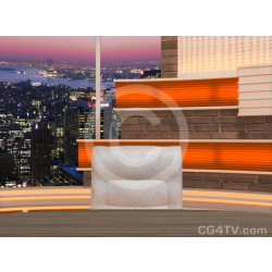 Talk Show Virtual Set Orange -- Camera 8