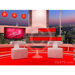 Talk Show Virtual Set Red -- Camera 4