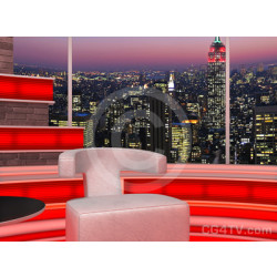 Talk Show Virtual Set Red -- Camera 6