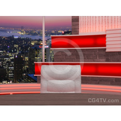 Talk Show Virtual Set Red -- Camera 8