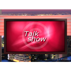 Talk Show Virtual Set Red -- Camera 9