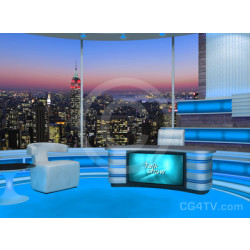 Talk Show Virtual Set Turquoise -- Camera 3