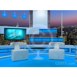 Talk Show Virtual Set Turquoise -- Camera 4
