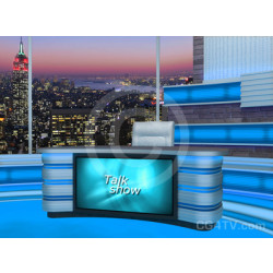 Talk Show Virtual Set Turquoise -- Camera 5
