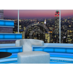 Talk Show Virtual Set Turquoise -- Camera 6