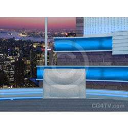 Talk Show Virtual Set Turquoise -- Camera 8