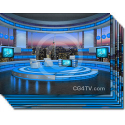 Talk Show Virtual Set Turquoise