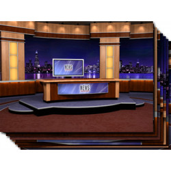 Virtual Newsroom for Two Hosts