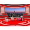 Talk Show Virtual Set Red -- Camera 2