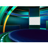 Talk Show Virtual Set Green -- Camera 2