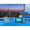 Talk Show Virtual Set Turquoise -- Camera 3