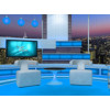 Talk Show Virtual Set Turquoise -- Camera 4